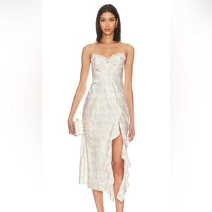 For Love And Lemons Chania Floral Cream Dress